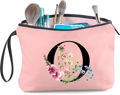 SEAMOON Happy Birthday Friendship Bridesmaid Team Gifts for Employees Women Mom Girl Daughter Teenage Personalized Make up Cosmetic Bag Travel with Mirror Mothers Day Christmas Graduation O