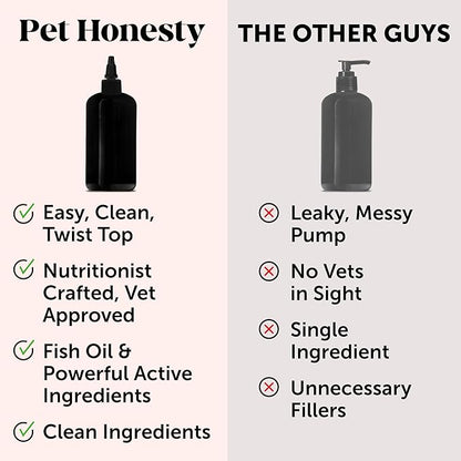 Pet Honesty Dog Multivitamin Supplement with Salmon Oil for Dogs - Allergy Itch Relief, Digestion, Skin & Coat Health, Liquid Supplement - Dog Food Topper Bone Broth with Prebiotics (12 oz)