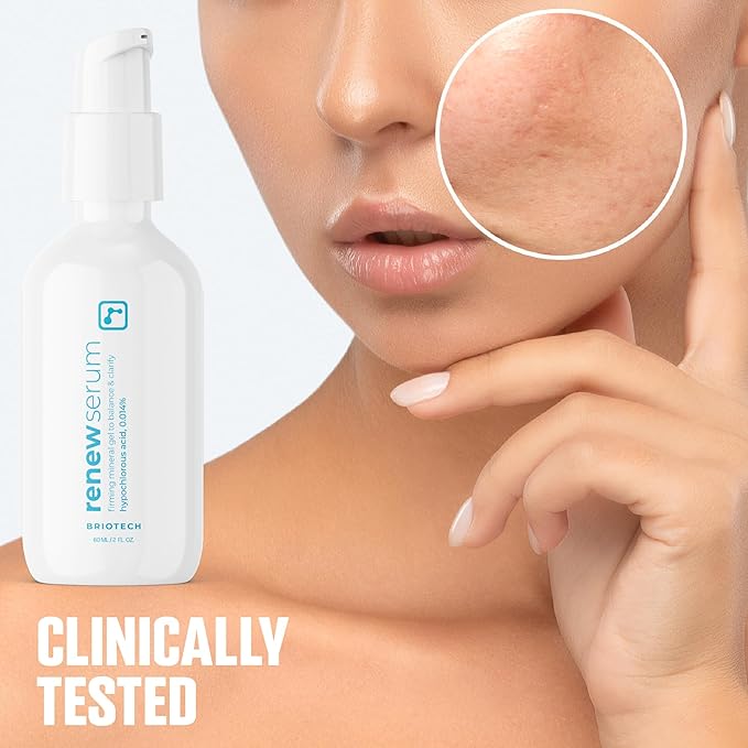 BRIOTECH BrioCare Skin Care Set, Skin Renew Toner Spray 4 fl oz + Mineral Serum 2 fl oz, Minimize Appearance of Acne, Soften Lines, Tighten Wrinkles, Smooth Face Neck Chest, Gift Set for Men & Women