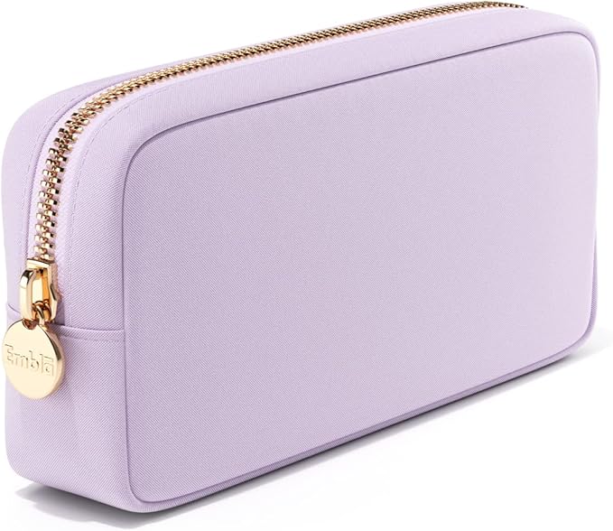 Embla Makeup Bag Travel Cosmetics Pouch and Toiletry Bag, Nylon Zipper Pouch Purse, Cute Make Up Organizer Storage Tote for Women Girls, Waterproof Travel Skincare Case, Small Makeup Bags,Orchid