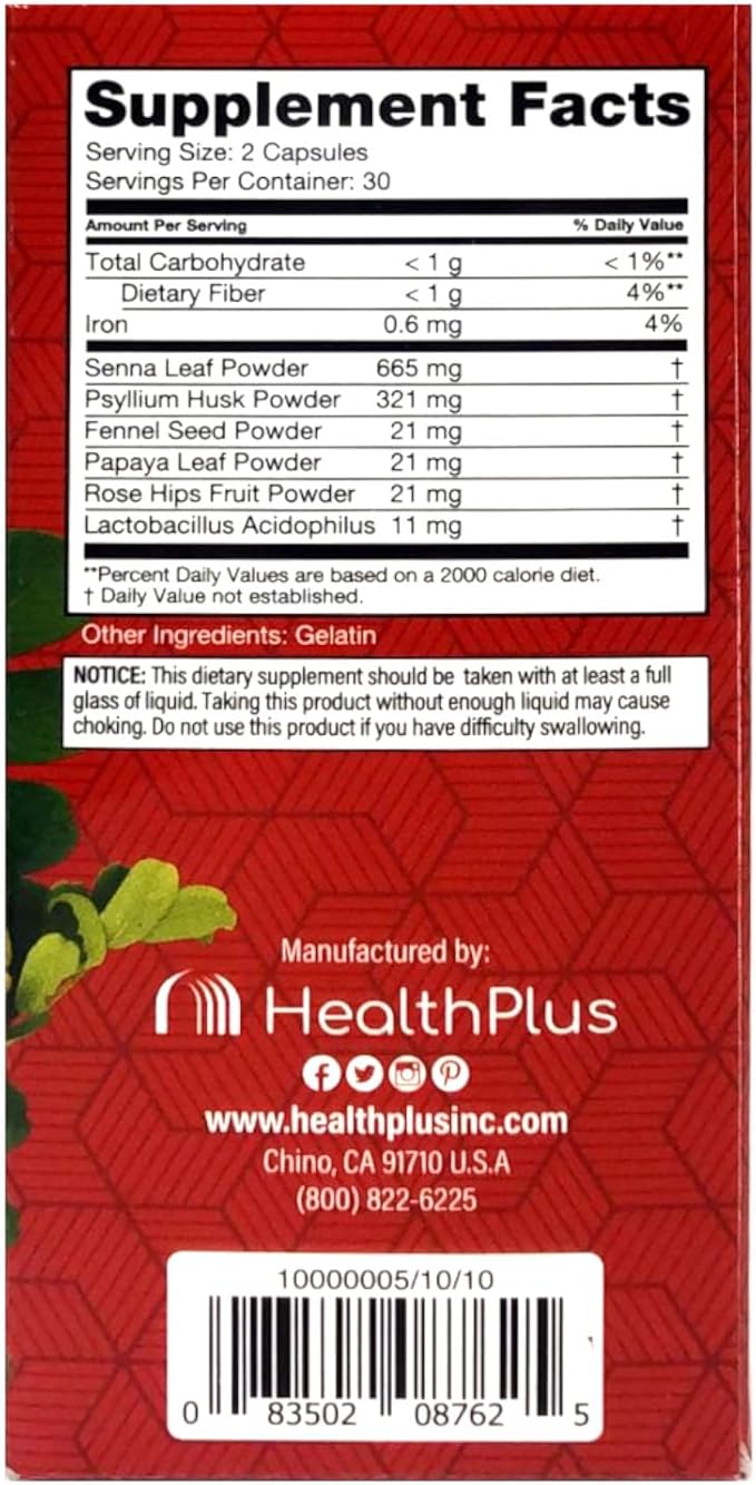 Health Plus Super Colon Cleanse 60 Capsules Each