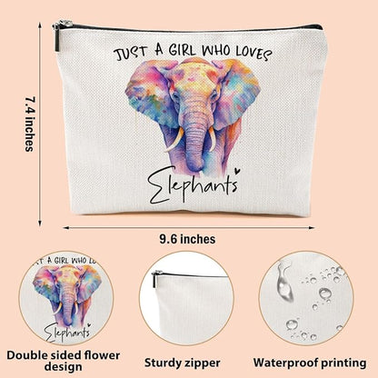 Elephant Gifts for Women Makeup Bag, Elephant Stuff Cosmetic Bag Travel Organizer Bags, Elephants Lovers Makeup Pouch, Christmas Birthday Animal Lovers Gifts for Women Girls Friends Daughter