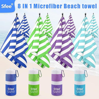 Sfee 4 Pack(8Pcs) Microfiber Travel Towel