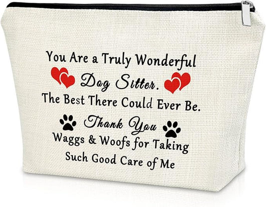 Pet Sitter Appreciation Travel Makeup Bags Cosmetic Organizer Bag Animal Trainer Thank You Gift Dog Lover Gifts for Girls Dog Sitter Christmas Birthday Present