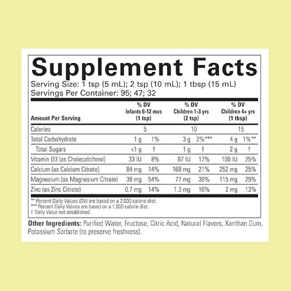 ChildLife Essentials Liquid Calcium Supplement for Kids - Baby Calcium with Magnesium, Zinc, and Vitamin D3 - Orange Flavor, 16 fl oz (4 Pack)