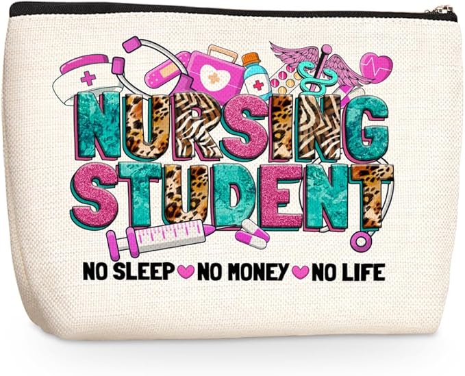Inspirational Nurse Gifts RN Nurse Student Nurse Makeup Bag Cosmetic Bag Nurse Accessories for Work Nurse Bag for Women Nurse Nursing Graduation Gifts Birthday Christmas Nurse Week Appreciation Gift
