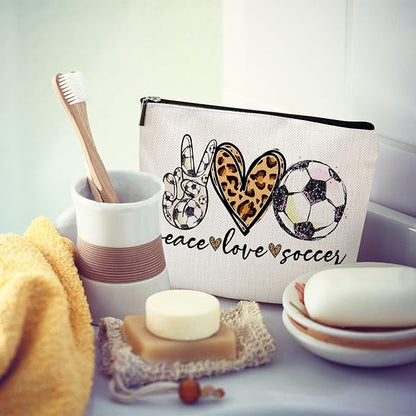 Soccer Gifts Makeup Bag - Inspirational Gift for Soccer Lovers ， Ideal for Mom, Grandma, Sister, Coworker, Friend, BFF | Birthday or Any Occasion ， Women's Gift