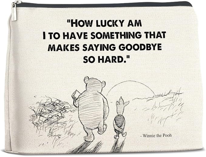 YeleY Pooh Bear Gifts for Women Girls, Friendship Leaving Gifts for Women Girls Friends, Pooh Bear Makeup Bag Cosmetic Bag