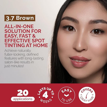 RB RENATA BEAUTY Tint Kit – Cream Hair Dye Kit with Developer and Application Brush for Spot Coloring - Covers Gray Hairs, Smudge-Proof, Long-Lasting Up to 4 Weeks, 20 Applications [Brown]