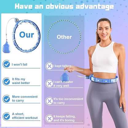 Cozylady Smart Weighted Workout Hoop for Adult Weight Loss 20 Adjustable