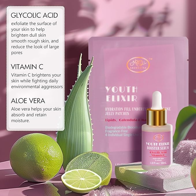 Valentines Day Gifts for Woman Skin Care Set Travel Size, Daily Routine with Hydrate + Protect SkinCare 7-Pieces Travel Kit for Women|Cleanser, Cream, Serum, Eye Cream, Lotion, Lip Mask, Jelly Patches
