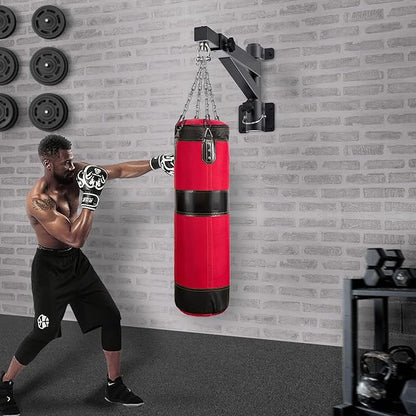 Kipika Heavy Bag Hanger Wall Mount Punching, Rotatable Heavy Duty Boxing Bag Bracket for Home Gym Indoor, Adjustable Length for Kickboxing Bag, Muay Thai Bag,Speed Bag