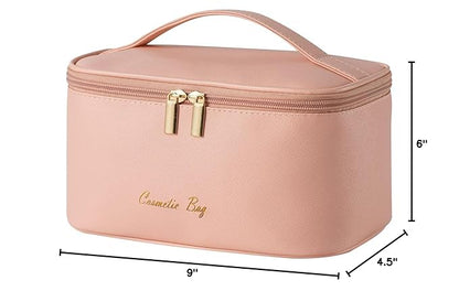 KITENROM Preppy Makeup Bag Small Cosmetic Bags for Women Little Pouch Toiletry Organizer Case(Root Pink)