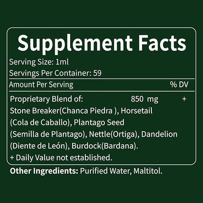 Herbal Liquid Drops, Natural Stone Breaker Extract for Kidney Stone Dissolve & Gallstone Dissolver, Detox Support. 4oz-Apple