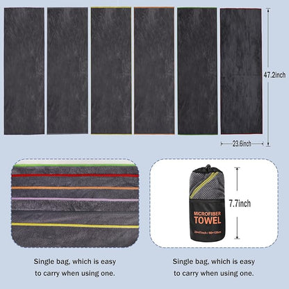 Dofilachy 6 Pack Camping Towel - Camping Towels 24” x 48”