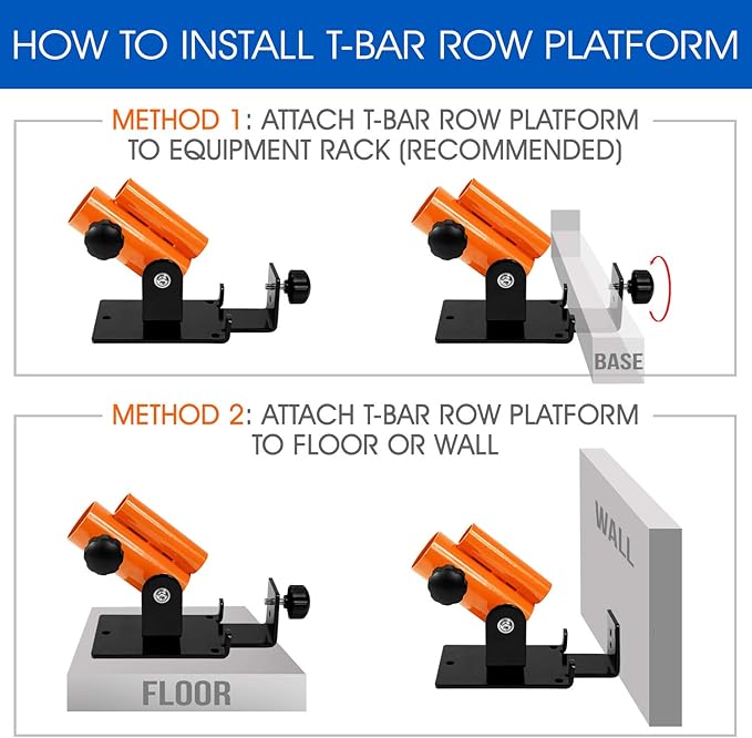 Yes4All Deluxe T-Bar Row Platform – Full 360° Swivel & Easy to Install – Fits 1” Standard and 2” Olympic Bars (8. Black - T-Bar Row Platform + Lock Jaw 1inch & 2inch)