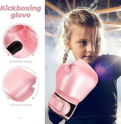 Milisten Kids Boxing Gloves: Toddler Boxing Gloves for Kids Training - Punching Bag Training Sparring Gloves Suitable for Boys and Girls Boxing Beginners（Pink