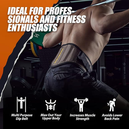 MANUEKLEAR Dip Belt for Weight Lifting 2 IN 1 Weight