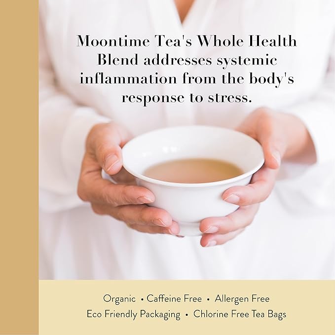 Organic Whole Health Tea, 30 Tea Bags with Turmeric, Ginger, Lemon and Black Pepper