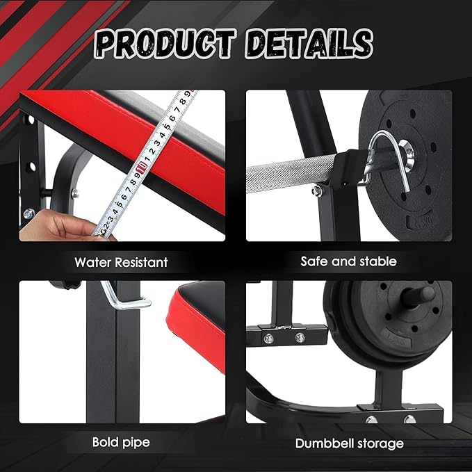 ISE Multi-Weight Bench Set with Squat Rack Training，800LBS