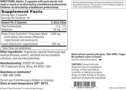 Klaire Labs Theraslim - Phase 2 Carb Controller Formula with White Bean Extract to Help Block Starches & Carb Calories (90 Capsules)