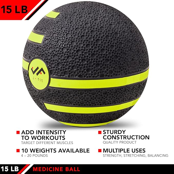 JFIT Medicine Exercise Ball with Dual Texture