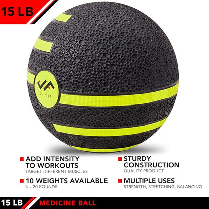 JFIT Medicine Exercise Ball with Dual Texture