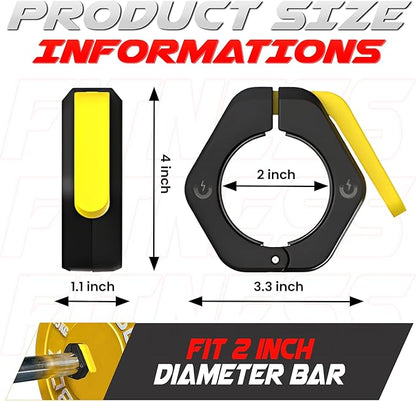 Barbell Clips 2 Inch Weight Bar Clamps Olympic 2 Inch