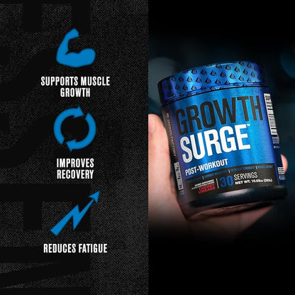 Jacked Factory Growth Surge Creatine Post Workout w/L-Carnitine - Daily Muscle Builder & Recovery Supplement with Creatine Monohydrate, Betaine, L-Carnitine L-Tartrate - 30 Servings, Cherry Limeade