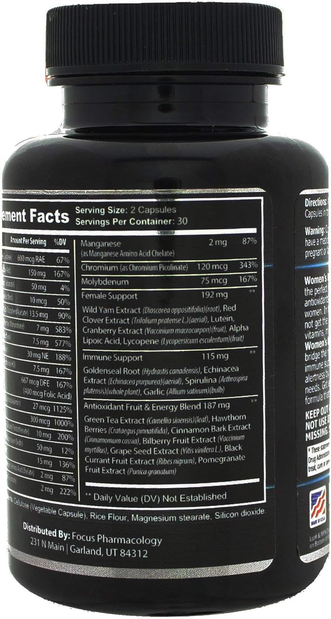 Women's Daily Super Multi-Vitamin for Women - 180 Ct Blend of Vitamins, Minerals, Plus Herbs for Energy, Focus, and Womens Health