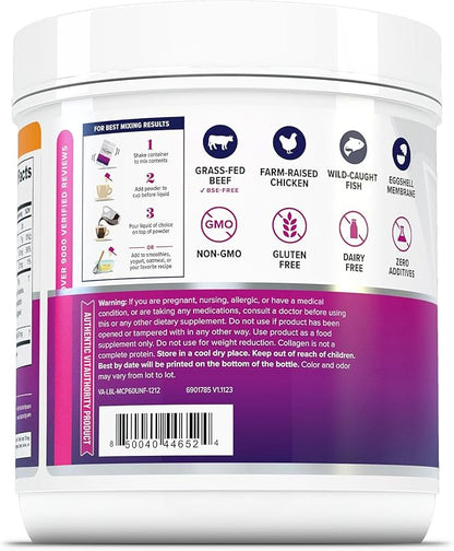 Multi Collagen Peptides Plus Hyaluronic Acid and Vitamin C Hydrolyzed Collagen Proteins Types I II III V and X 60 Servings Unflavored
