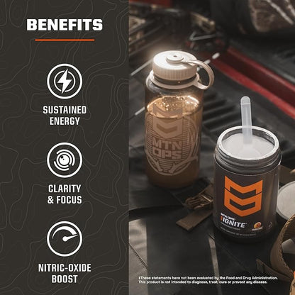 MTN OPS Ignite Supercharged Energy Drink Mix 45-Serving Tub, Tiger's Blood