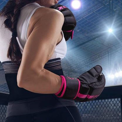 RDX MMA Gloves Grappling Sparring, Pre-Curved Mixed Martial Arts Mitts Men Women Boxing Gloves, Maya Hide Leather Kara Cage Fighting Workout, Combat Sports Training, Muay Thai, Punching Bag Kickboxing