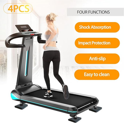 Treadmill Mat Pads 3.94" x 3.94" x 0.5" (4 (4 PCS)