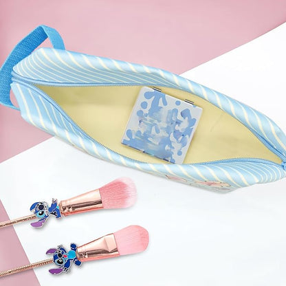 Stitch Travel Makeup Bag Large Capacity Cosmetic Bags Cartoon PU Small Skin Care Bags for Girls Women Mirror Makeup Brush