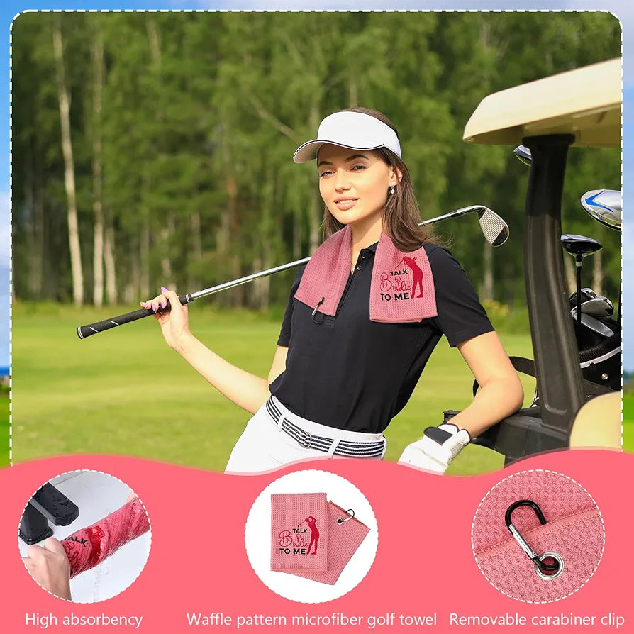 9 Pcs Golf Accessories Kit Golf Club Cleaning Kit Include Microfiber Towel, Cleaner Brush, Ball and Tee Holder, Divot Repair Tool, Ball Bag with Hook for Men Women Gifts