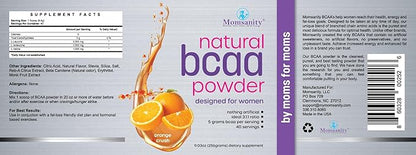 BCAA Powder Preworkout for Women - Naturally Sweetened with Stevia, Erythritol, & Monk Fruit + Delicious Recipe Guide PDF | 40 Servings (Orange Crush)