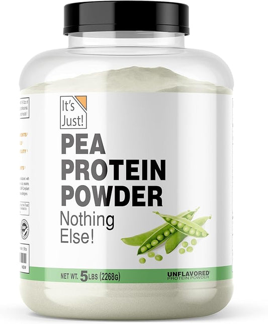 It's Just! - 100% Pea Protein, Vegan Plant Based, Grown in Canada, Premium Quality, Smooth Texture, Gluten Free, Keto Friendly (5 Pound, Unflavored)