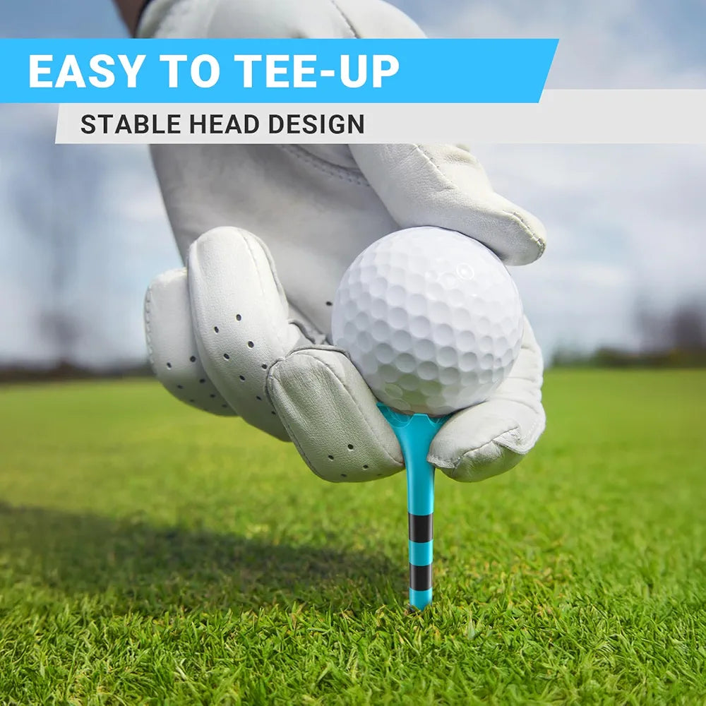 Professional Plastic Golf Tees 100 or 50 Pack , Enhanced Durability & Stability, Engineered to Minimize Friction and Side Spin