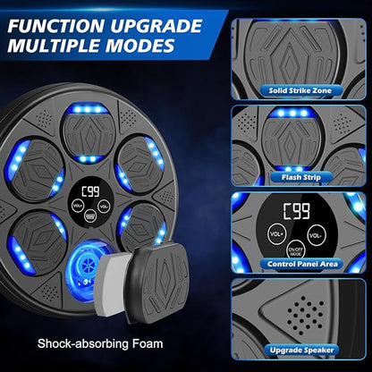 Smart Music Boxing Machine for Adults and Kids, Boxing Equipment with Boxing Gloves, Wall Mounted Electronic Punching Machine for Home Gym Workout Indoor