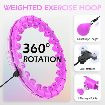 Weighted Hula Circle for Adults Weight Loss 51 Inch 27 Detachable