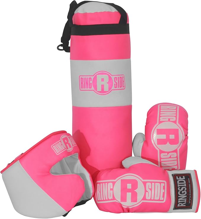 Ringside Kids Boxing Set (2-5 Year Old), Assortment with Punching Bag, Gloves, and Headgear for Boxing, MMA, Muay Thai, and Kickboxing, Youth Sports Set for Boys and Girls, Black