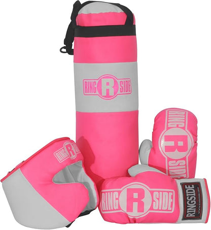 Ringside Kids Boxing Set (2-5 Year Old), Assortment with Punching Bag, Gloves, and Headgear for Boxing, MMA, Muay Thai, and Kickboxing, Youth Sports Set for Boys and Girls, Black
