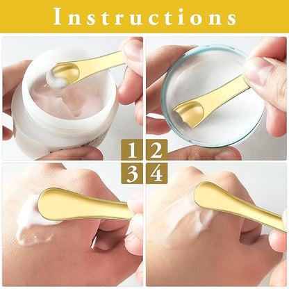 Sibba Facial Massage Spatula Sticks Mini Skincare Tiny Spoons Face Eye Cream Lotion Makeup Applicator Tools Brush Set Skin Care Beauty Cosmetic Tool (3 PCS Multi-colored)