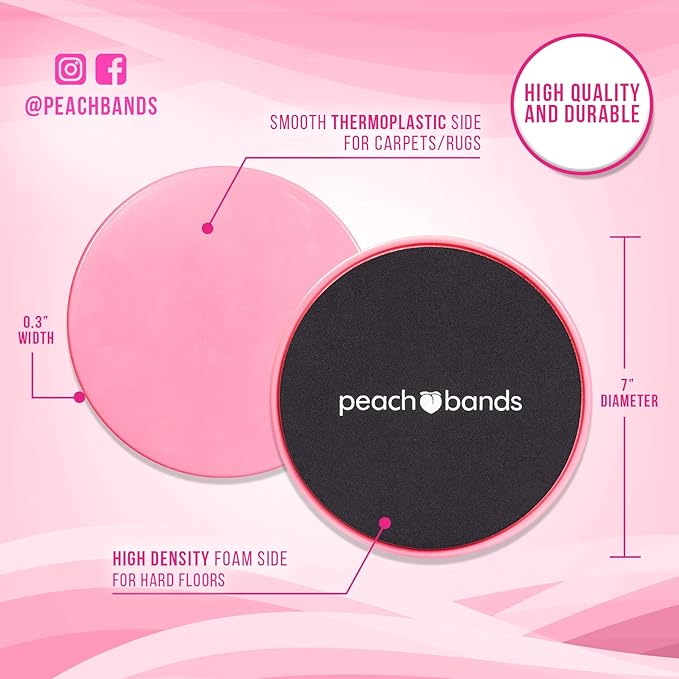 Peach Bands Core Sliders Fitness - Dual Sided
