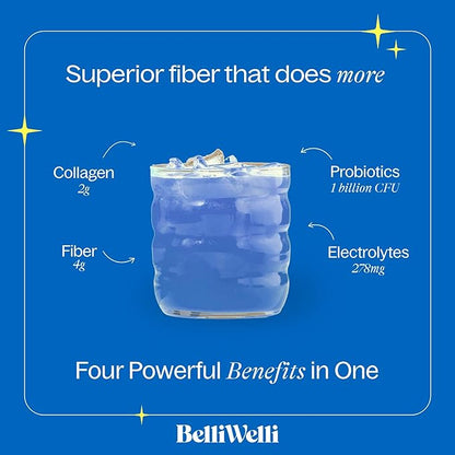 Daily Fiber Supplement Powder Unflavored with Collagen, Probiotics & Electrolytes | Supports Digestive Health, Gut Balance & Debloating | 30 Servings