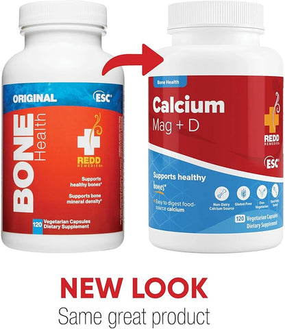 Redd Remedies, Calcium Mag +D, Natural Support with Calcium and Vitamin K2, 120
