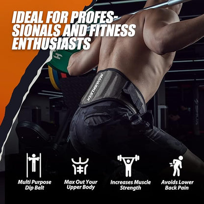 MANUEKLEAR Dip Belt for Weight Lifting 2 IN 1 Weight