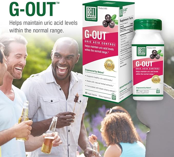 Bell G-Out Uric Acid Cleanse -2 Pack Combo | A Unique Blend of Herbal Extracts That Supports Uric Acid Levels Within Normal Range | 120 Capsules