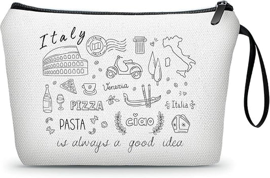 Italy Travel Gifts - Makeup Bag Organizer for Women, Birthday & for Female, Mom, Sister, Daughter